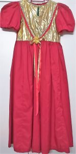 Kids Costumes to Hire - Red & Gold Long Dress - GIRL